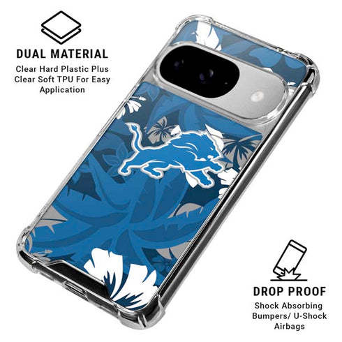 NFL Detroit Lions Tropical Print Google Pixel 10 Clear Case